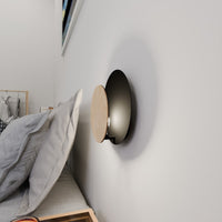 Lampada a Parete Circle 1, Nero, Acciaio, 22x20x13 cm, Seven Design