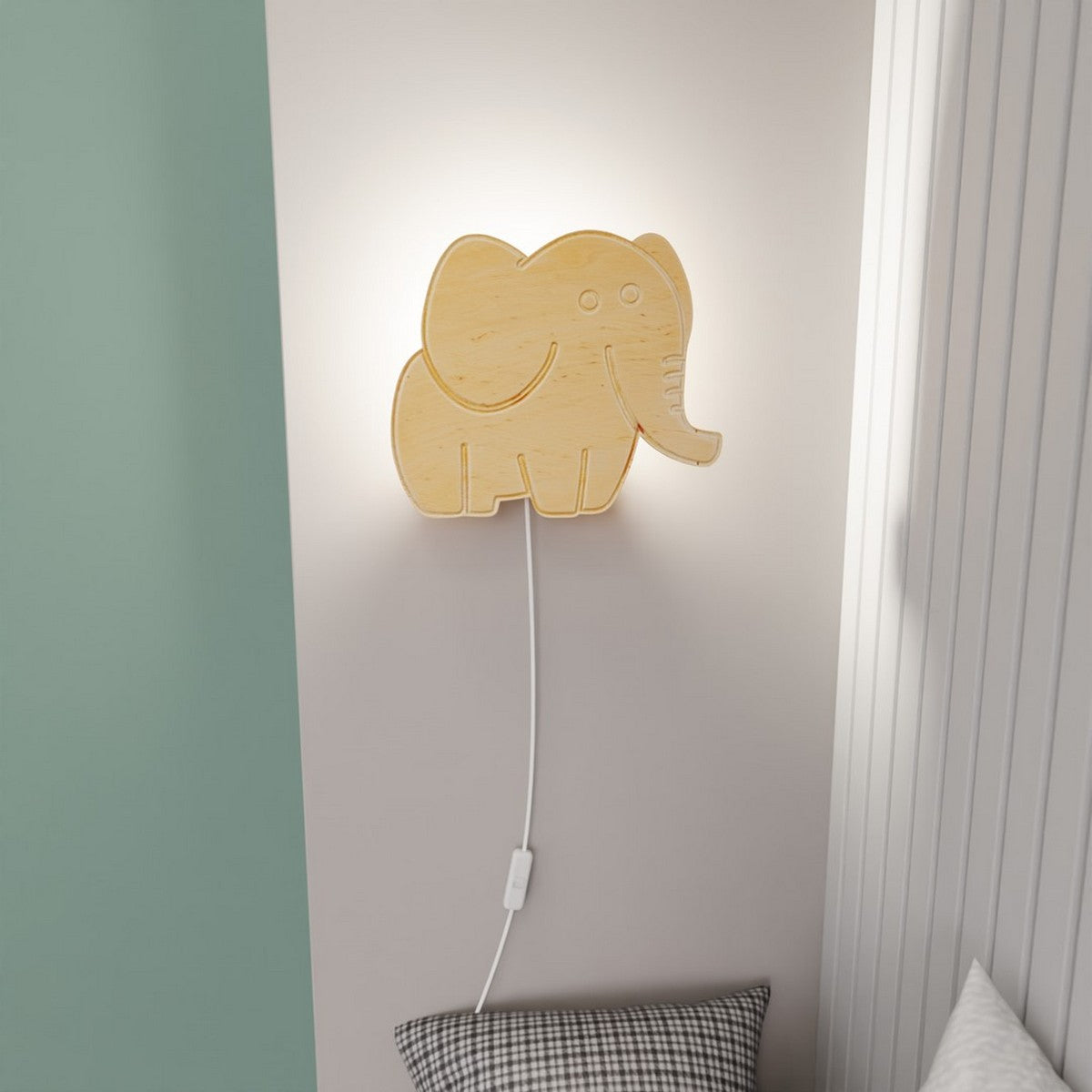 Lampada a Parete Safari, Marrone, Compensato, 28x24x100 cm, Seven Design