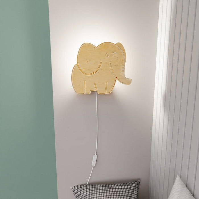 Lampada a Parete Safari, Marrone, Compensato, 28x24x100 cm, Seven Design