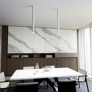 Faretto Tecno, Bianco, Acciaio, 6x80x6 cm, Seven Design