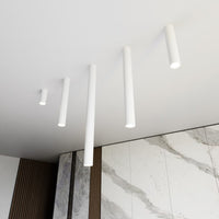 Faretto Tecno, Bianco, Acciaio, 6x80x6 cm, Seven Design