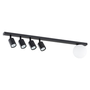 Lampada a Soffitto Baster, Nero, Acciaio, 90x17x14 cm, Seven Design