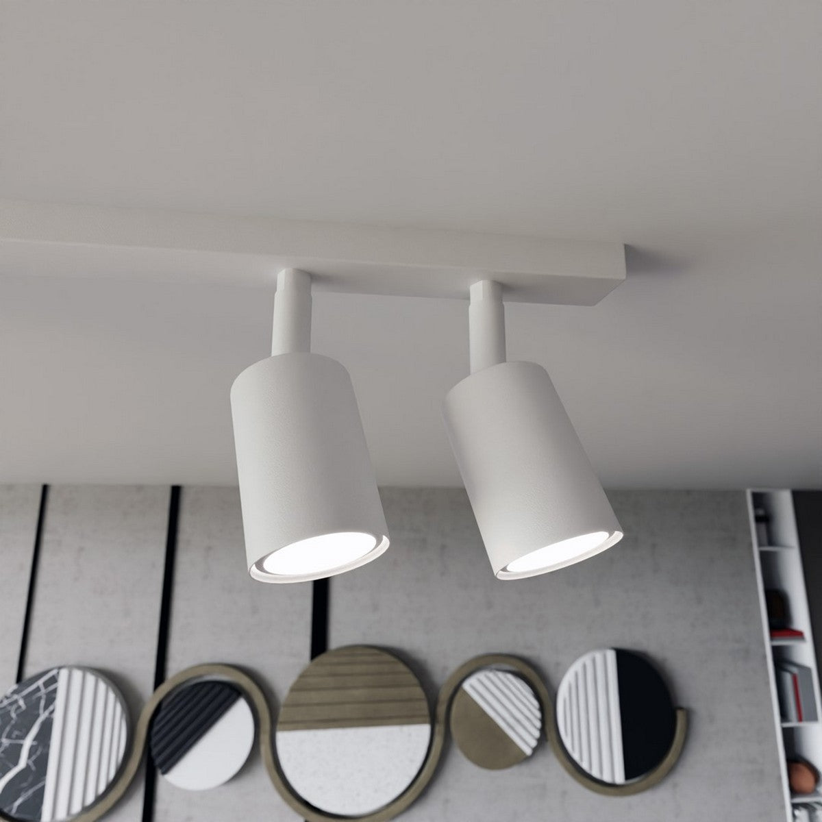 Lampada a Soffitto Flash, Nero, Acciaio, 116x14x4 cm, Seven Design