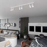 Lampada a Soffitto Flash, Nero, Acciaio, 116x14x4 cm, Seven Design