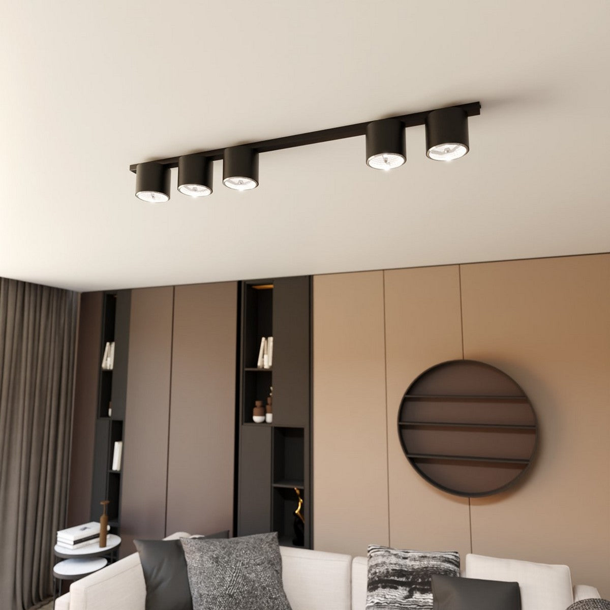 Lampada a Soffitto Nano, Nero, Acciaio, 116x11,5x11,5 cm, Seven Design
