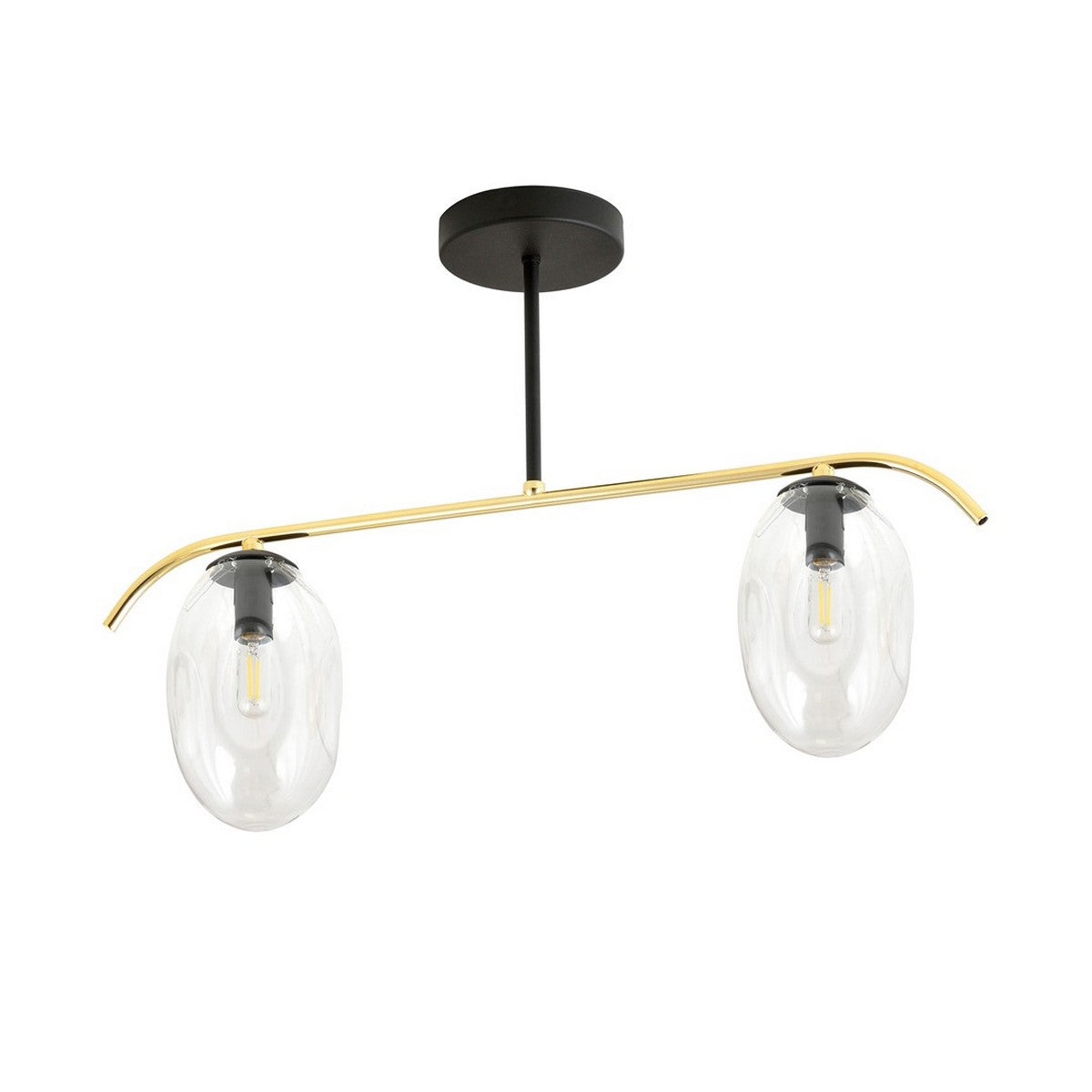 Lampada a Soffitto Fines, Oro, Acciaio, 58,5x40x12 cm, Seven Design