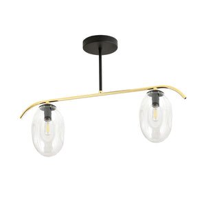Lampada a Soffitto Fines, Oro, Acciaio, 58,5x40x12 cm, Seven Design