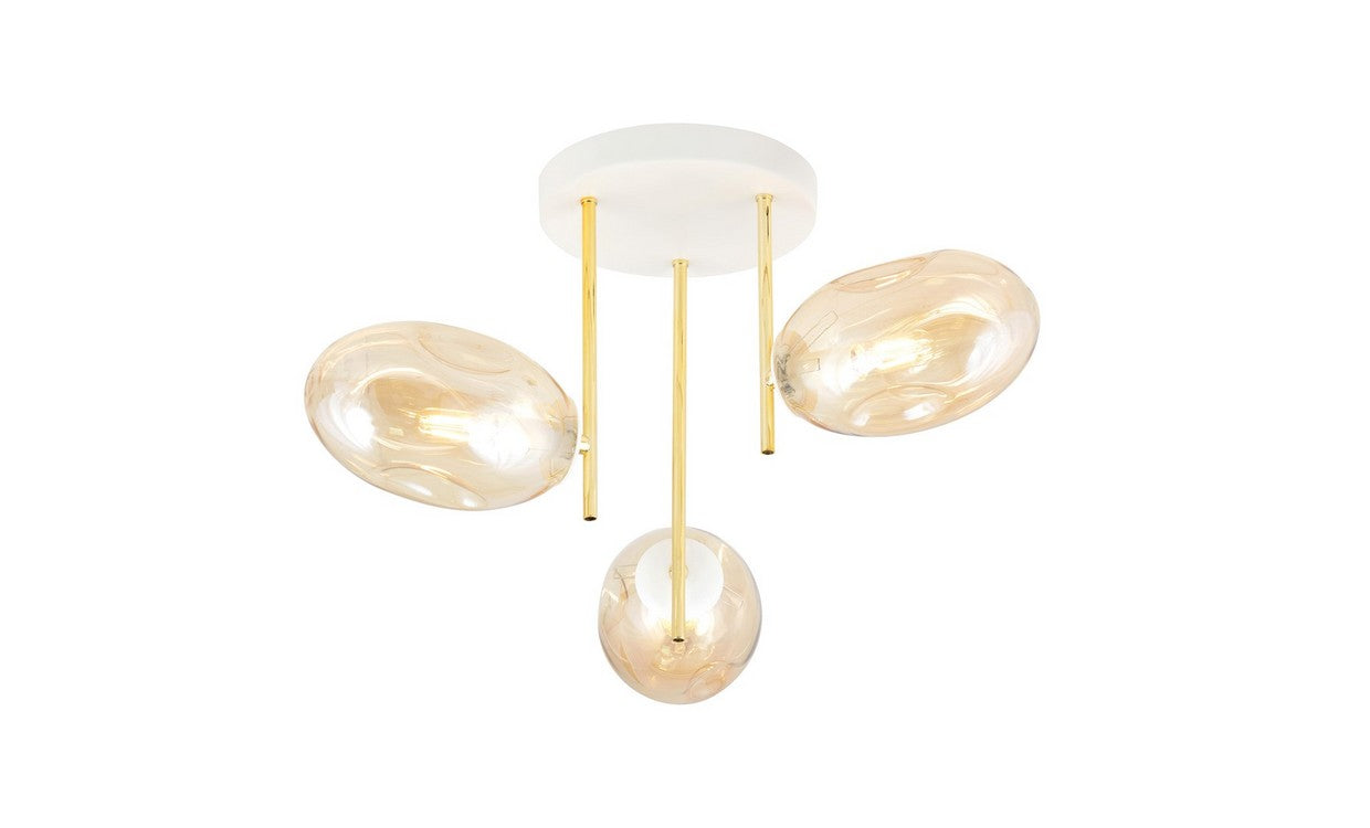 Lampada a Soffitto Argo, Ambra, Acciaio, 38x32,5x38 cm, EPIKASA