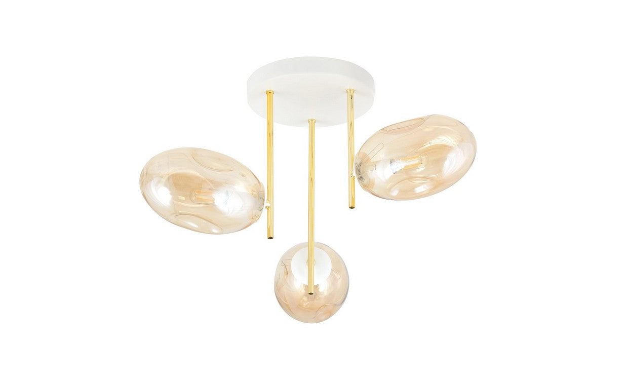 Lampada a Soffitto Argo, Ambra, Acciaio, 38x32,5x38 cm, EPIKASA