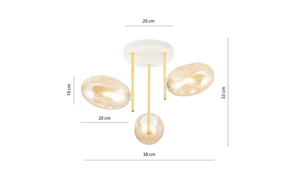 Lampada a Soffitto Argo, Ambra, Acciaio, 38x32,5x38 cm, EPIKASA