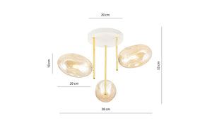 Lampada a Soffitto Argo, Ambra, Acciaio, 38x32,5x38 cm, EPIKASA