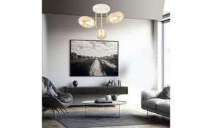 Lampada a Soffitto Argo, Ambra, Acciaio, 38x32,5x38 cm, EPIKASA