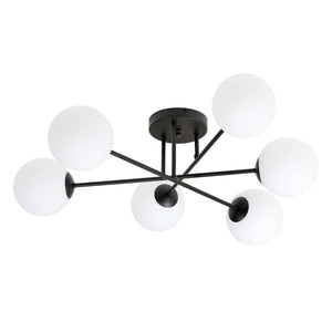 Lampada a Soffitto Roma 3, Nero, Acciaio, 75x26x75 cm, Seven Design