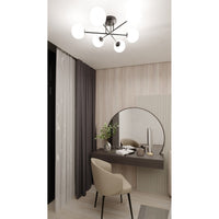 Lampada a Soffitto Roma 3, Nero, Acciaio, 75x26x75 cm, Seven Design