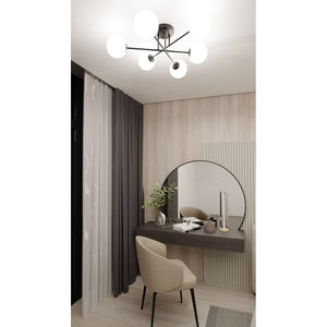 Lampada a Soffitto Roma 3, Nero, Acciaio, 75x26x75 cm, Seven Design