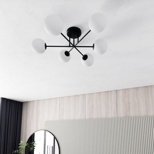 Lampada a Soffitto Roma 3, Nero, Acciaio, 75x26x75 cm, Seven Design