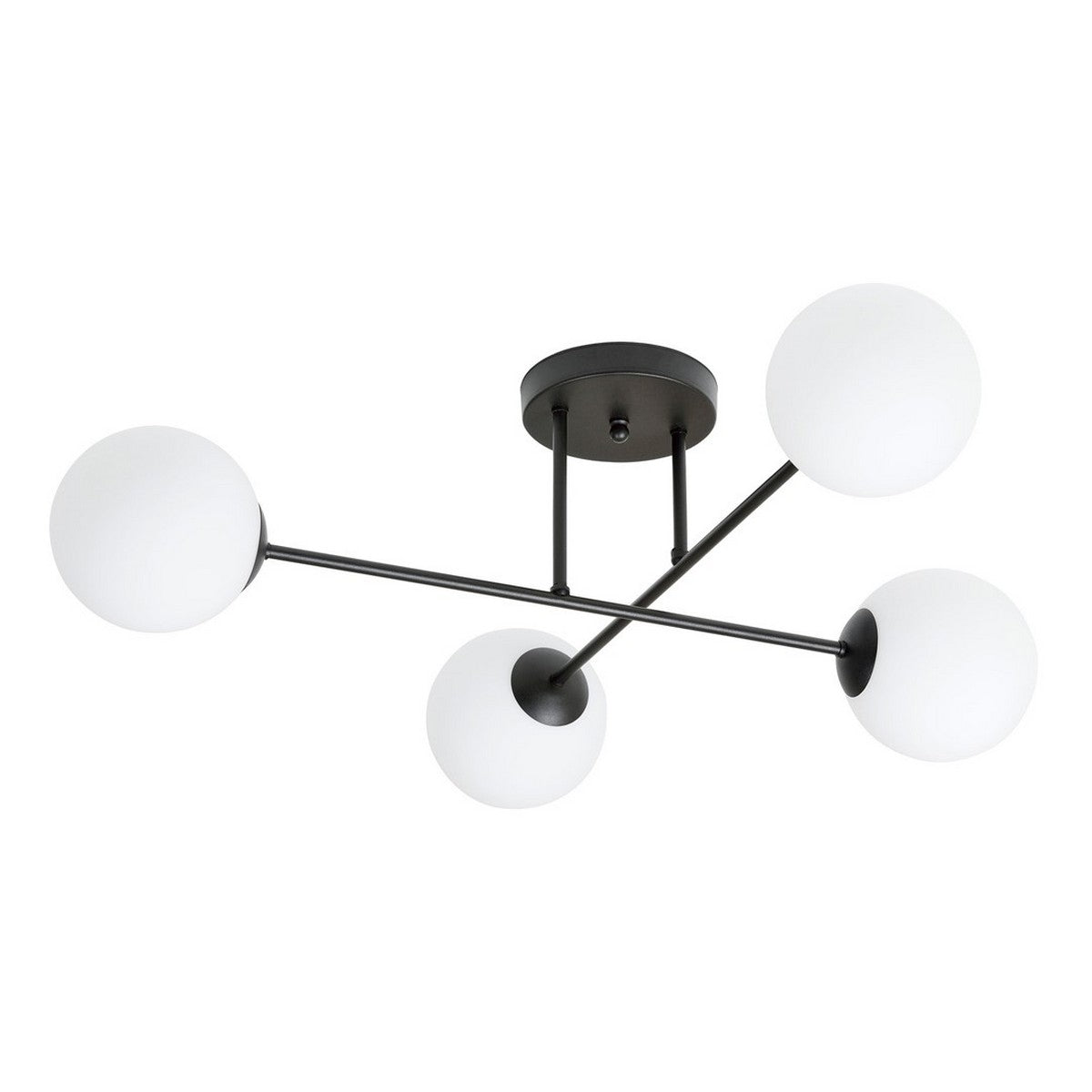 Lampada a Soffitto Roma 4, Nero, Acciaio, 55x26x75 cm, Seven Design