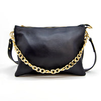 Borsa a Spalla Torino, Nero, Vera Pelle, 33x16x24 cm, Soteira