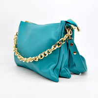 Borsa a Spalla Torino, Verde, Vera Pelle, 33x16x24 cm, Soteira