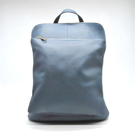 Zaino Palermo, Blu, Vera Pelle, 30x11x33 cm, Soteira