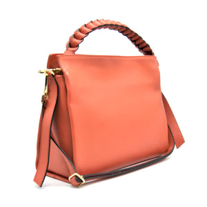 Borsa a Spalla Bari, Arancione, Vera Pelle, 31x12,5x25 cm, Soteira