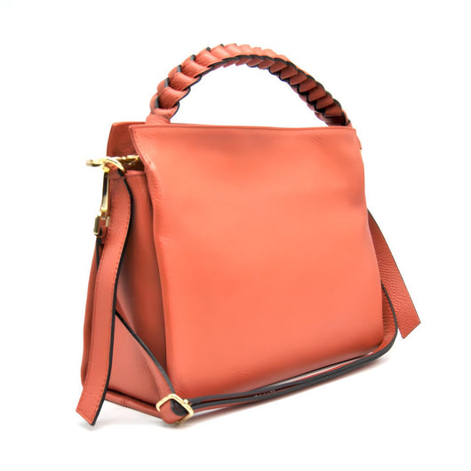 Borsa a Spalla Bari, Arancione, Vera Pelle, 31x12,5x25 cm, Soteira