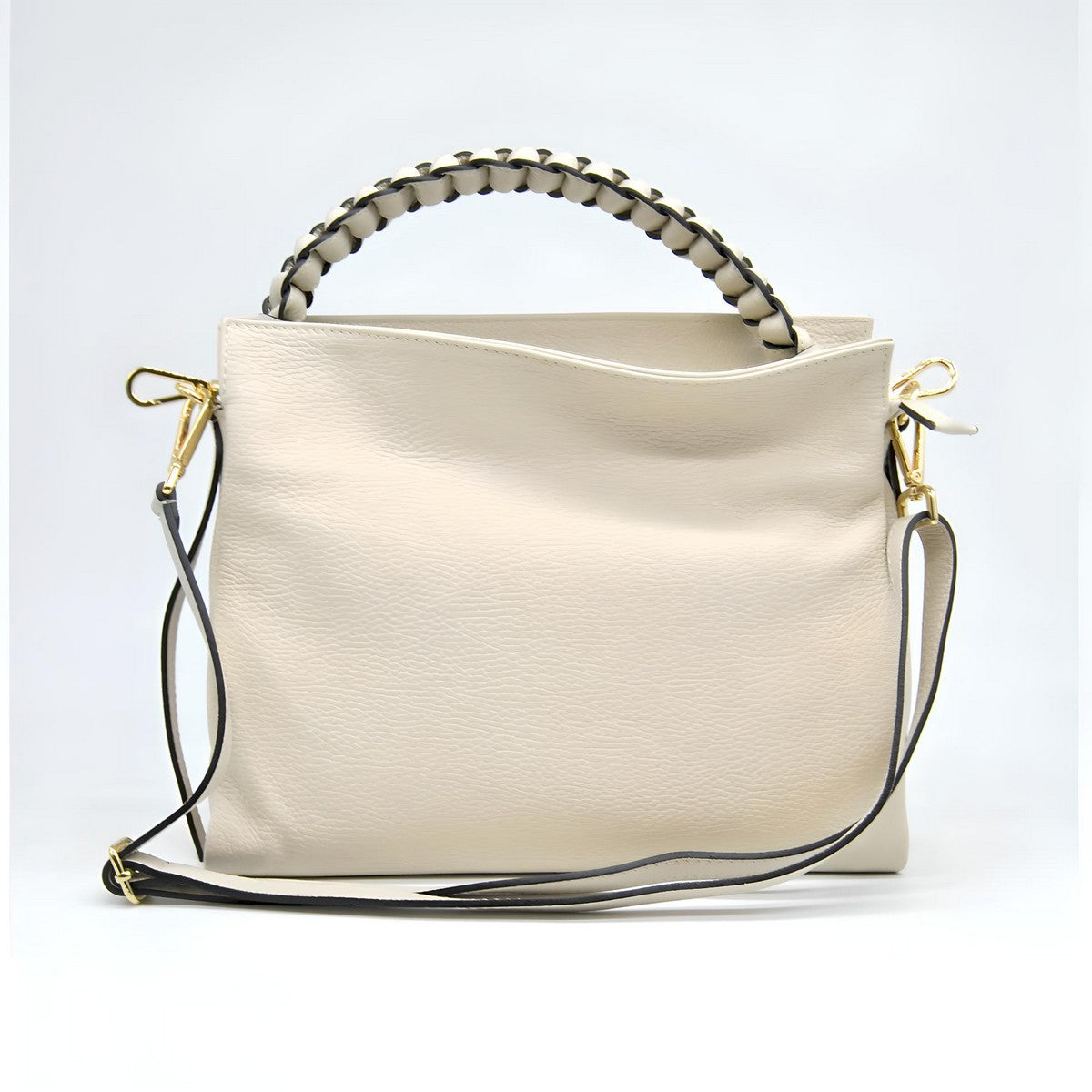 Borsa a Spalla Bari, Beige, Vera Pelle, 31x12,5x25 cm, Soteira