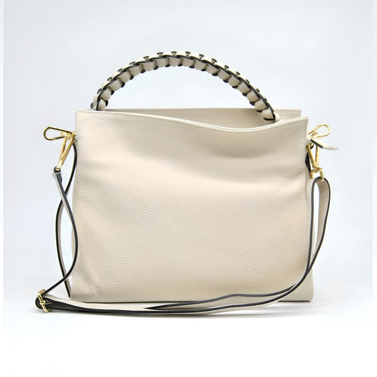 Borsa a Spalla Bari, Beige, Vera Pelle, 31x12,5x25 cm, Soteira