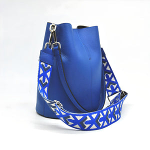 Borsa a Tracolla Venezia 1, Blu, Vera Pelle, 24x16,5x27,5 cm, Soteira