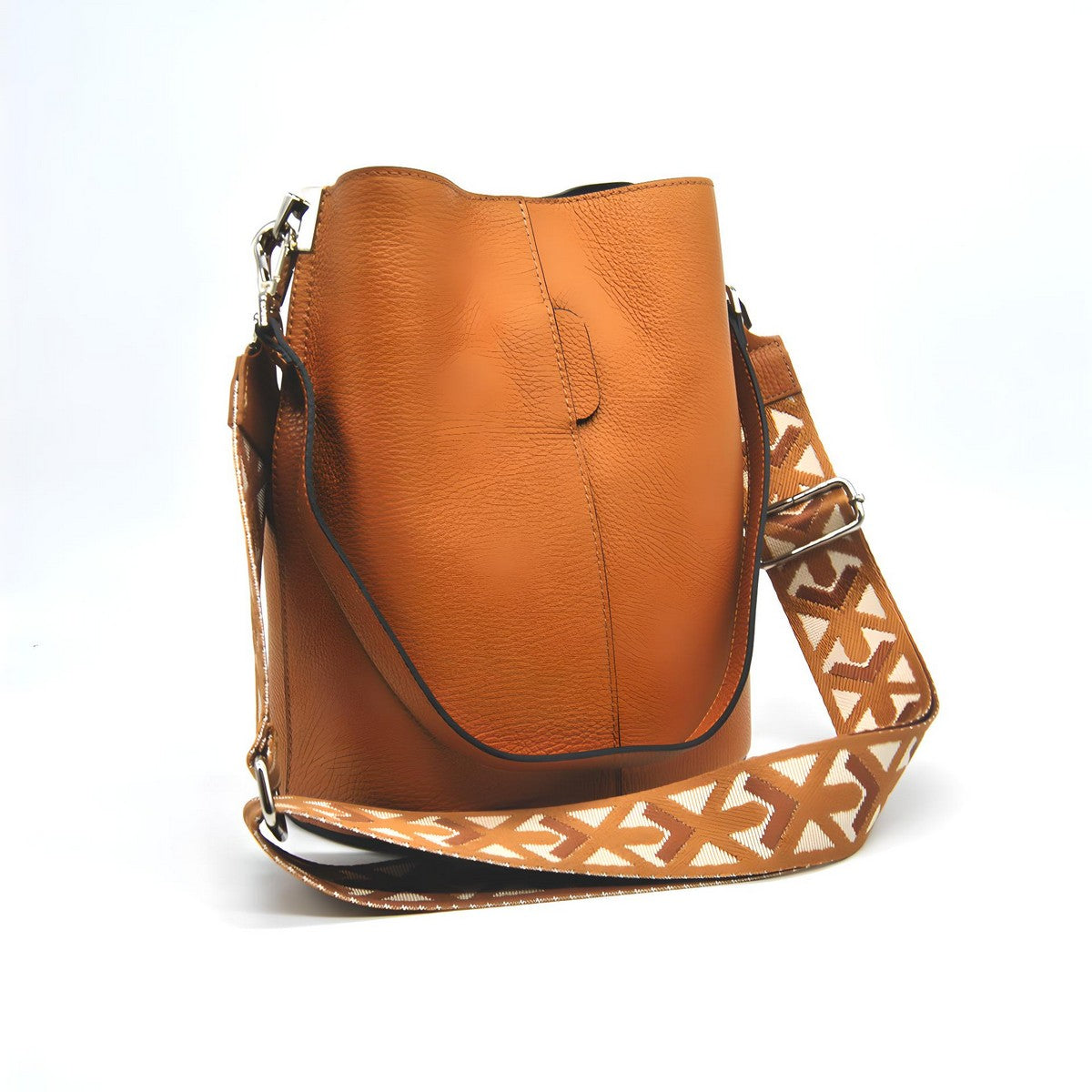 Borsa a Tracolla Venezia, Marrone, Vera Pelle, 24x16,5x27,5 cm, Soteira