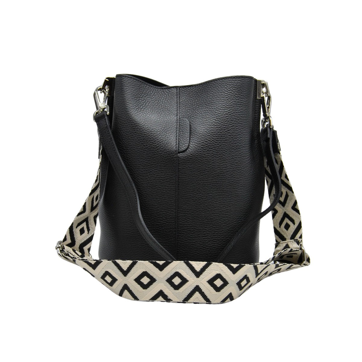 Borsa a Tracolla Venezia, Nero, Vera Pelle, 24x16,5x27,5 cm, Soteira