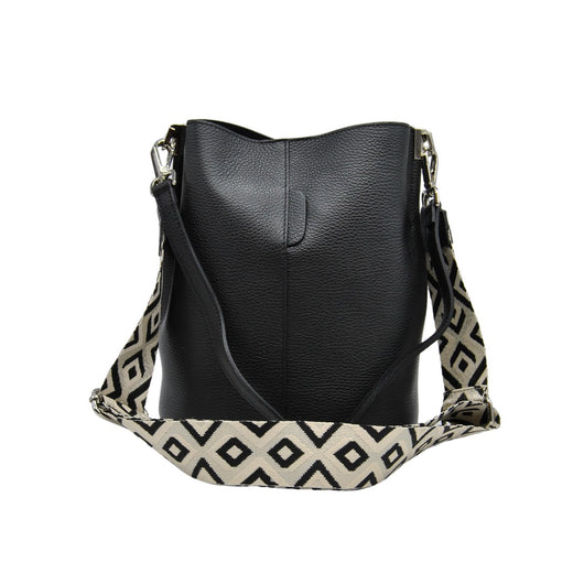 Borsa a Tracolla Venezia, Nero, Vera Pelle, 24x16,5x27,5 cm, Soteira