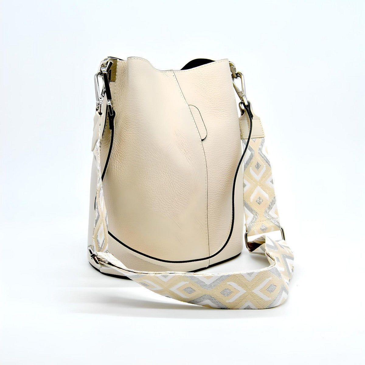 Borsa a Tracolla Venezia, Beige, Vera Pelle, 24x16,5x27,5 cm, Soteira