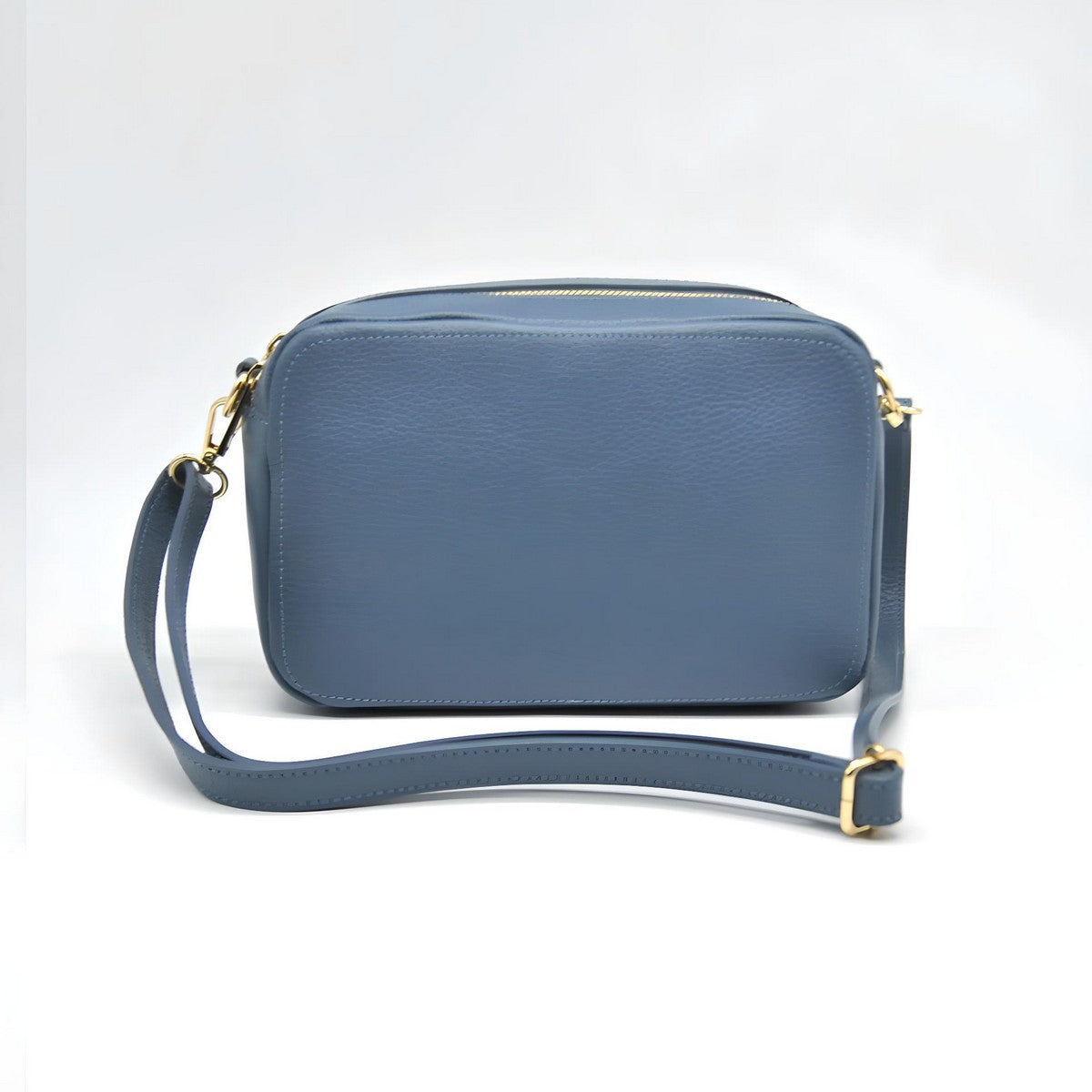 Borsa a Tracolla Roma, Blu, Vera Pelle, 24x9x15 cm, Soteira