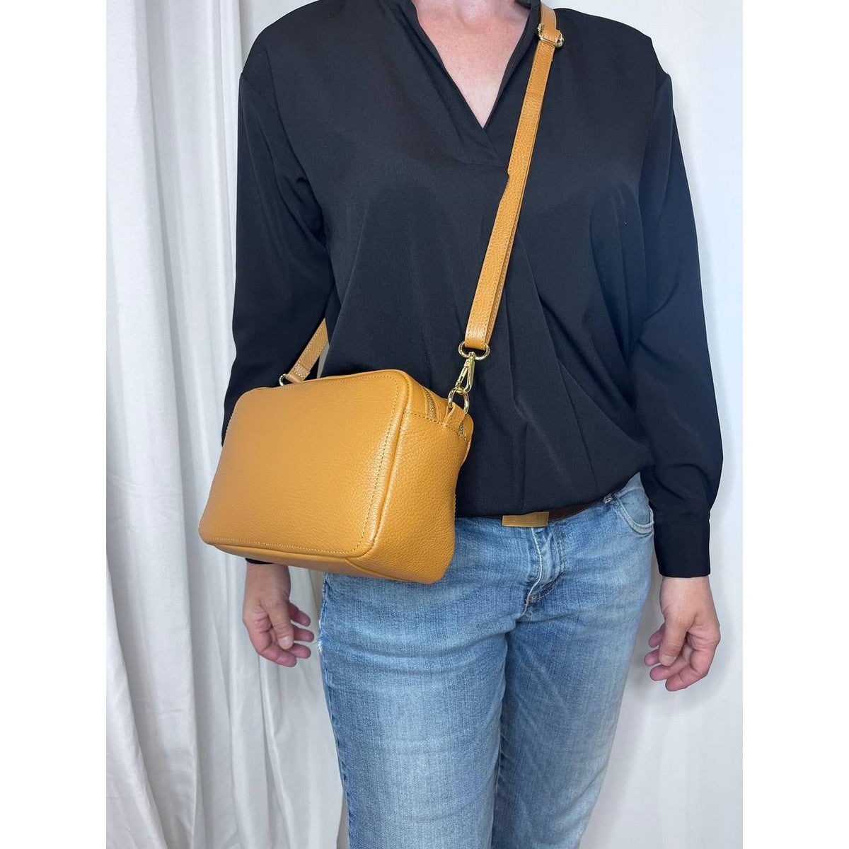 Borsa a Tracolla Roma, Marrone, Vera Pelle, 24x9x15 cm, Soteira