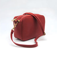 Borsa a Tracolla Roma, Rosso, Vera Pelle, 24x9x15 cm, Soteira