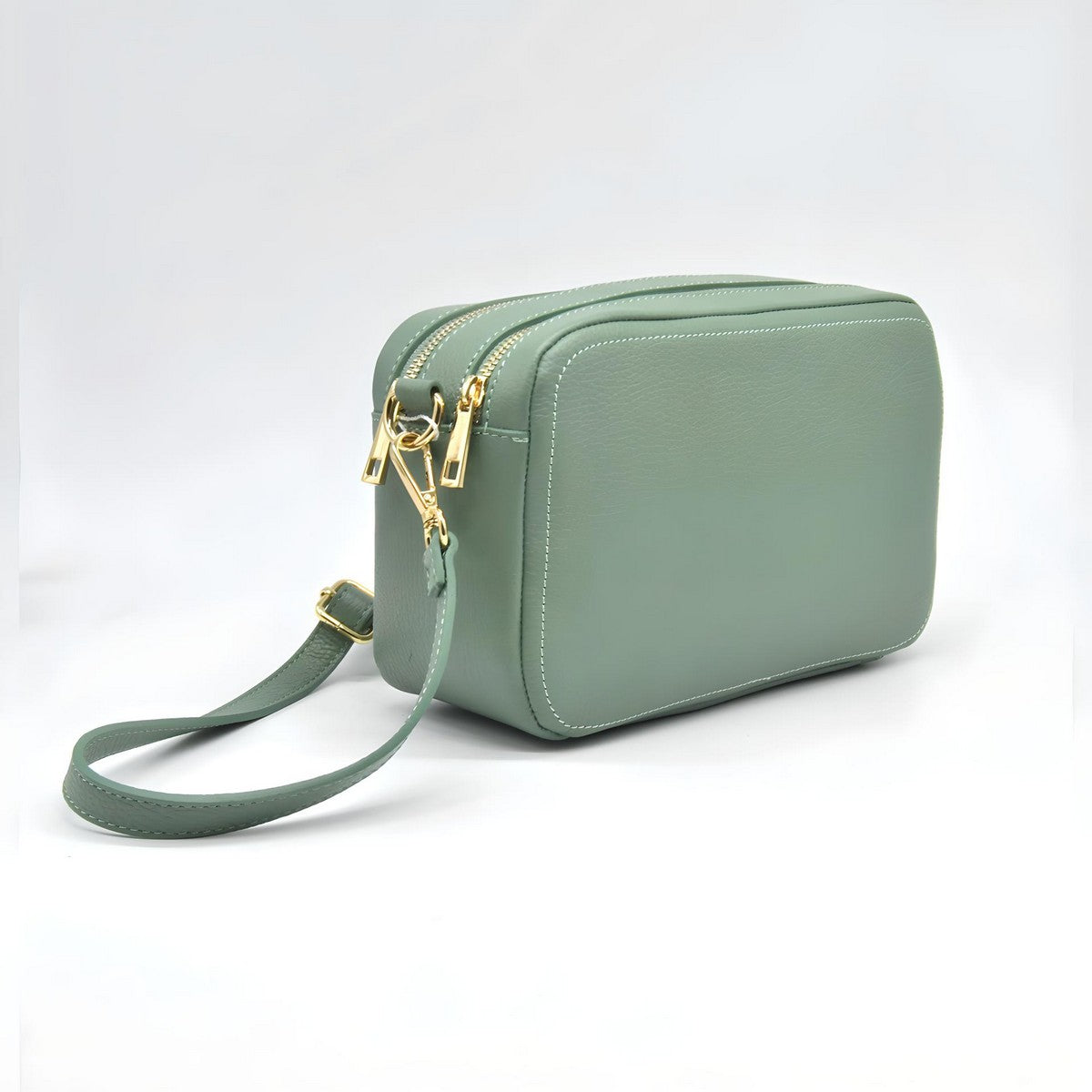 Borsa a Tracolla Roma, Verde, Vera Pelle, 24x9x15 cm, Soteira