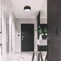 Lampada a Soffitto Paolo, Nero, Legno, 17x30x30 cm, EPIKASA