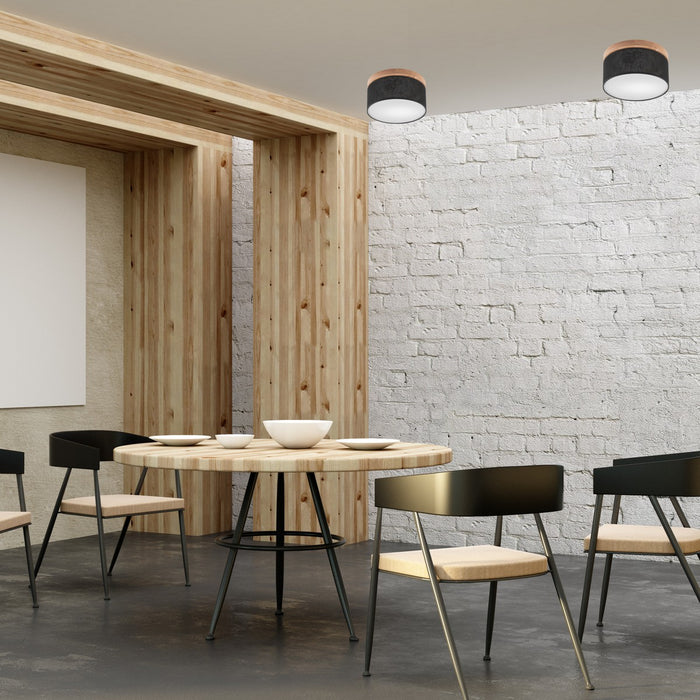 Lampada a Soffitto Paolo, Nero, Legno, 17x30x30 cm, EPIKASA