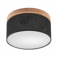 Lampada a Soffitto Paolo, Nero, Legno, 17x30x30 cm, EPIKASA