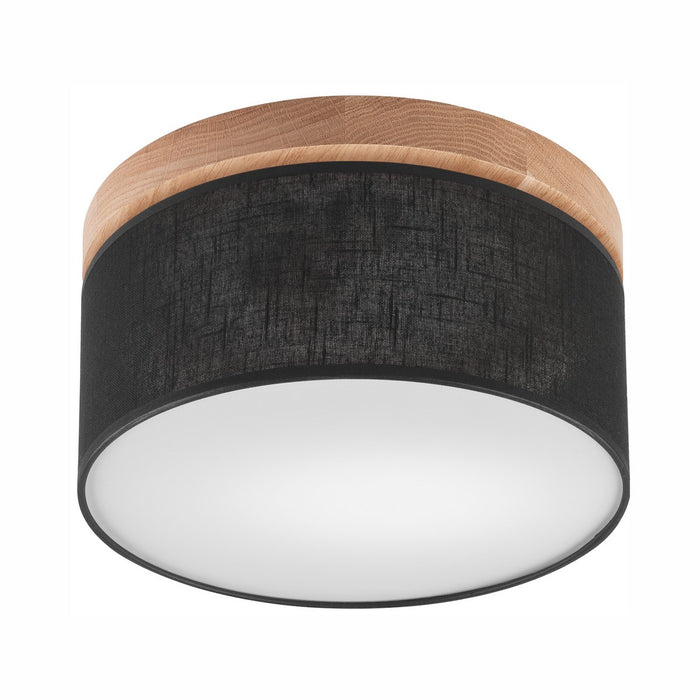 Lampada a Soffitto Paolo, Nero, Legno, 17x30x30 cm, EPIKASA