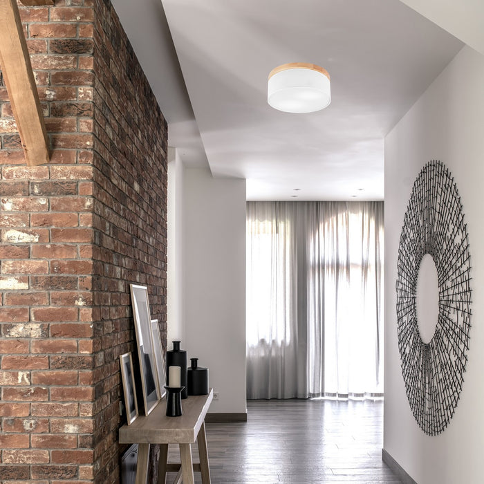 Lampada a Soffitto Paolo, Bianco, Legno, 17x40x40 cm, EPIKASA