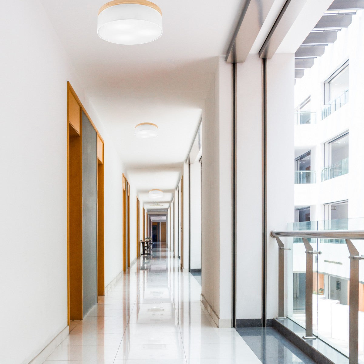 Lampada a Soffitto Paolo, Bianco, Legno, 17x50x50 cm, EPIKASA