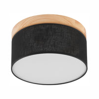 Lampada a Soffitto Paolo, Nero, Legno, 17x30x30 cm, EPIKASA