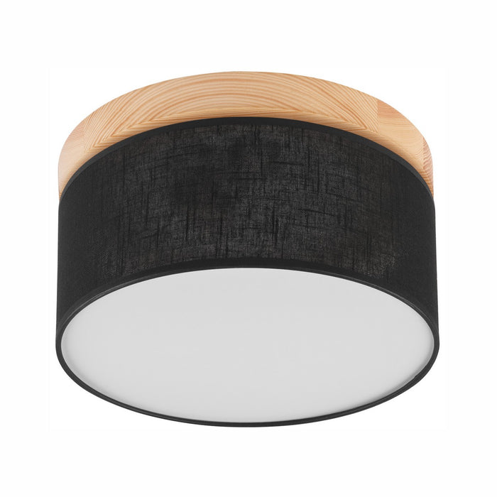 Lampada a Soffitto Paolo, Nero, Legno, 17x30x30 cm, EPIKASA