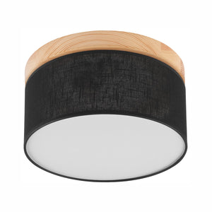 Lampada a Soffitto Paolo, Nero, Legno, 17x30x30 cm, EPIKASA