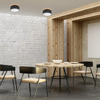 Lampada a Soffitto Paolo, Nero, Legno, 17x30x30 cm, EPIKASA