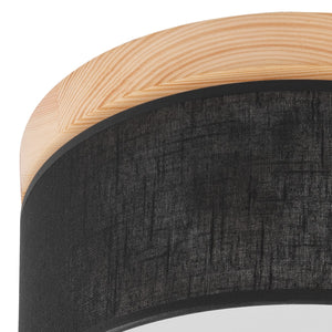 Lampada a Soffitto Paolo, Nero, Legno, 17x30x30 cm, EPIKASA