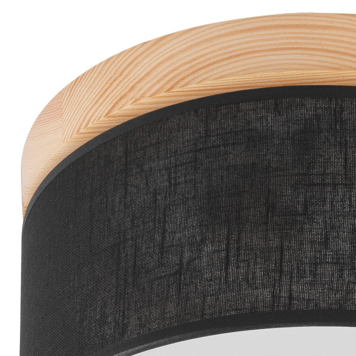 Lampada a Soffitto Paolo, Nero, Legno, 17x30x30 cm, EPIKASA