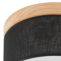 Lampada a Soffitto Paolo, Nero, Legno, 17x30x30 cm, EPIKASA